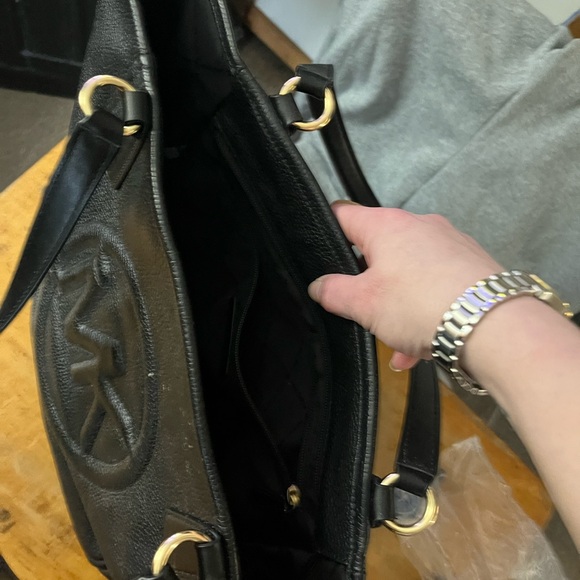 Michael Kors Black Leather Tote Bag - Picture 2 of 4